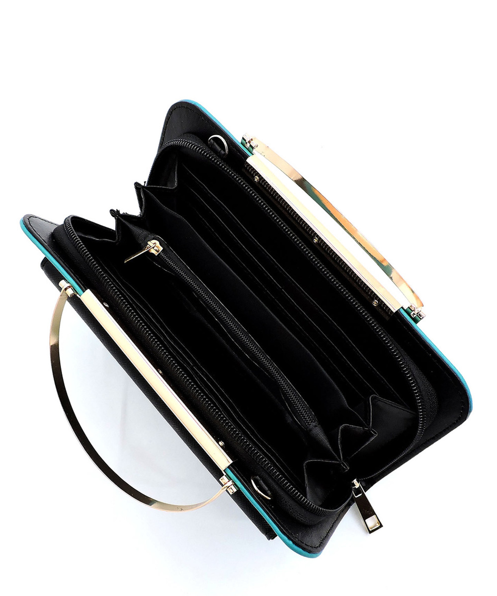 Round Top Handle Crossbody Bag Clutch Wallet SM038